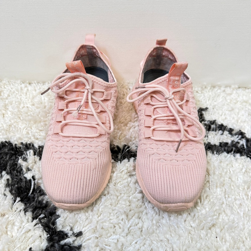 TM WILL LOVE Pink Textured Knit Lace Up Athletic Running Sneakers Size 37 Womens
